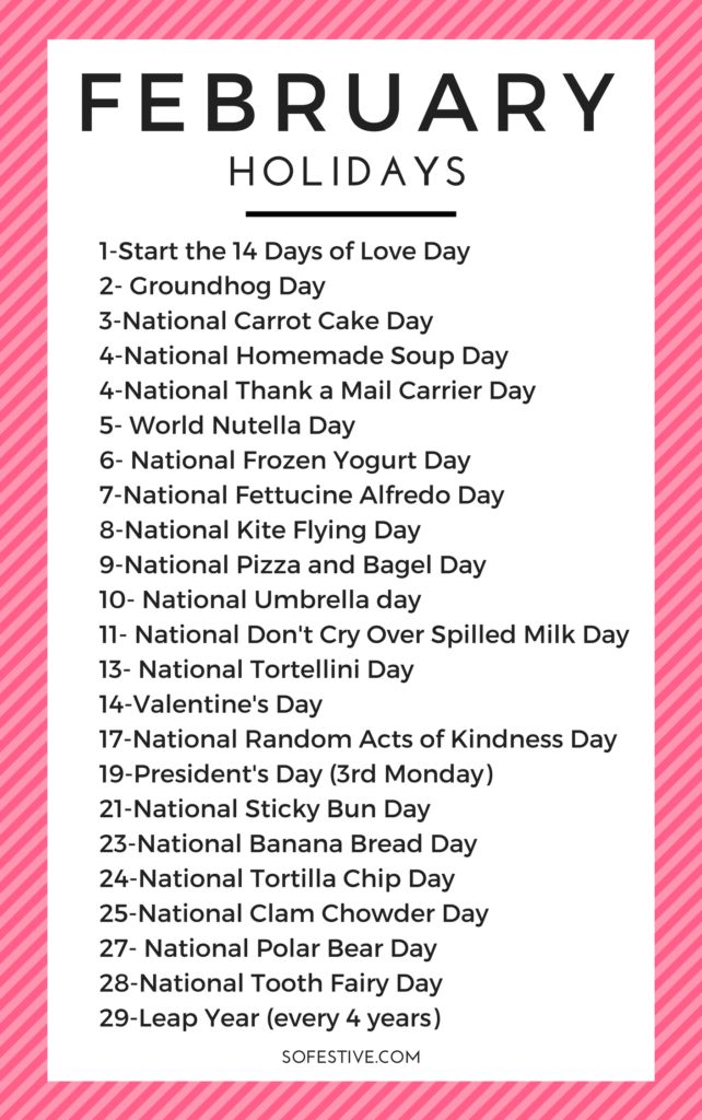 a pink and white poster with the words, national holiday list for women's day