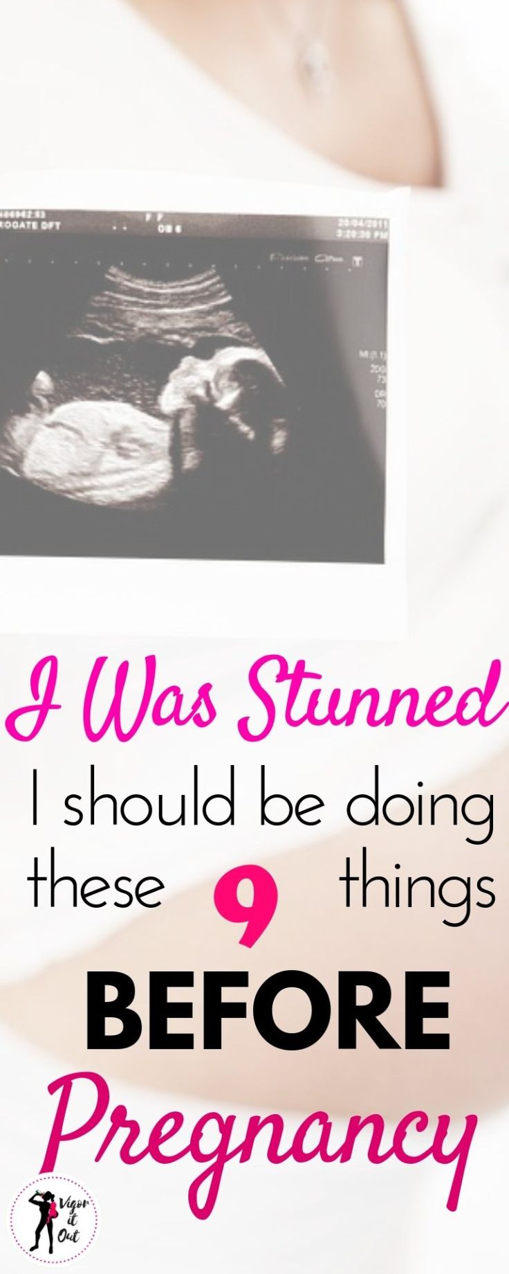 a pregnant woman holding her stomach with the words i was stumped i should be doing these things before pregnancy