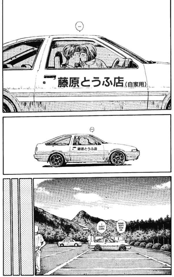 an advertisement for a car that is driving down the road with people in it and another drawing