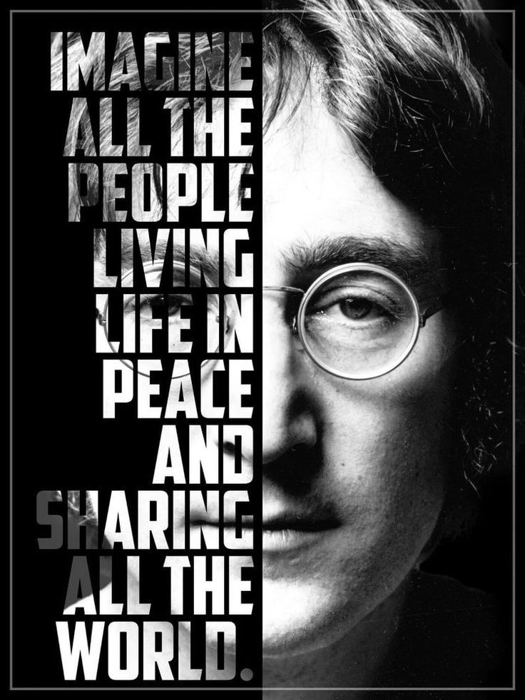 a poster with the words imagine all the people living life in peace and sharing all the world