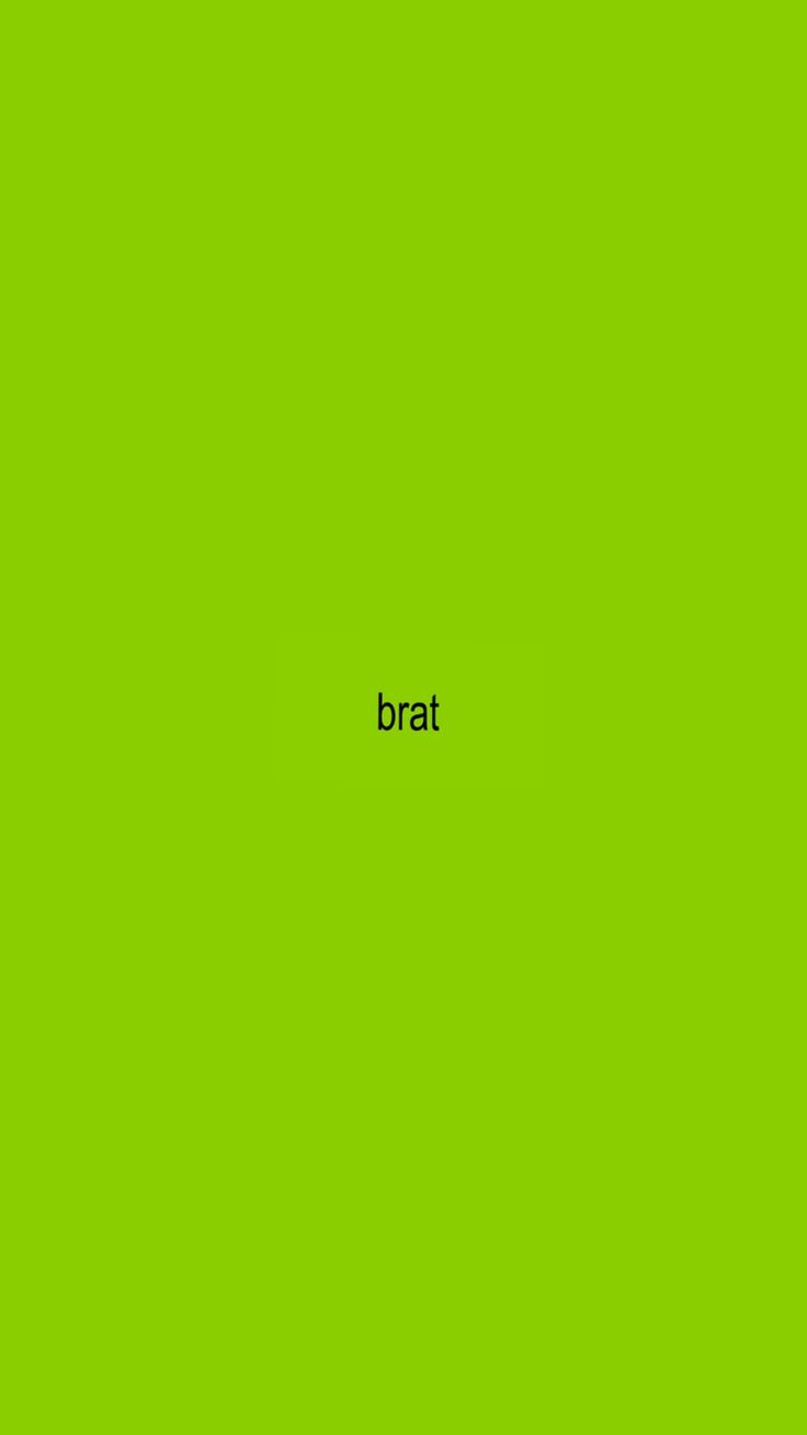 a green background with the word brat written in black on it's left side