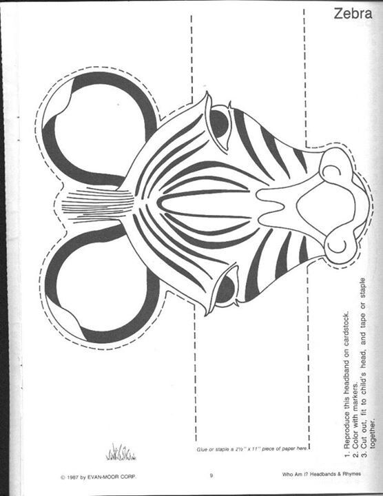 a paper cut out of a zebra's head and neck, with the words zebra on it