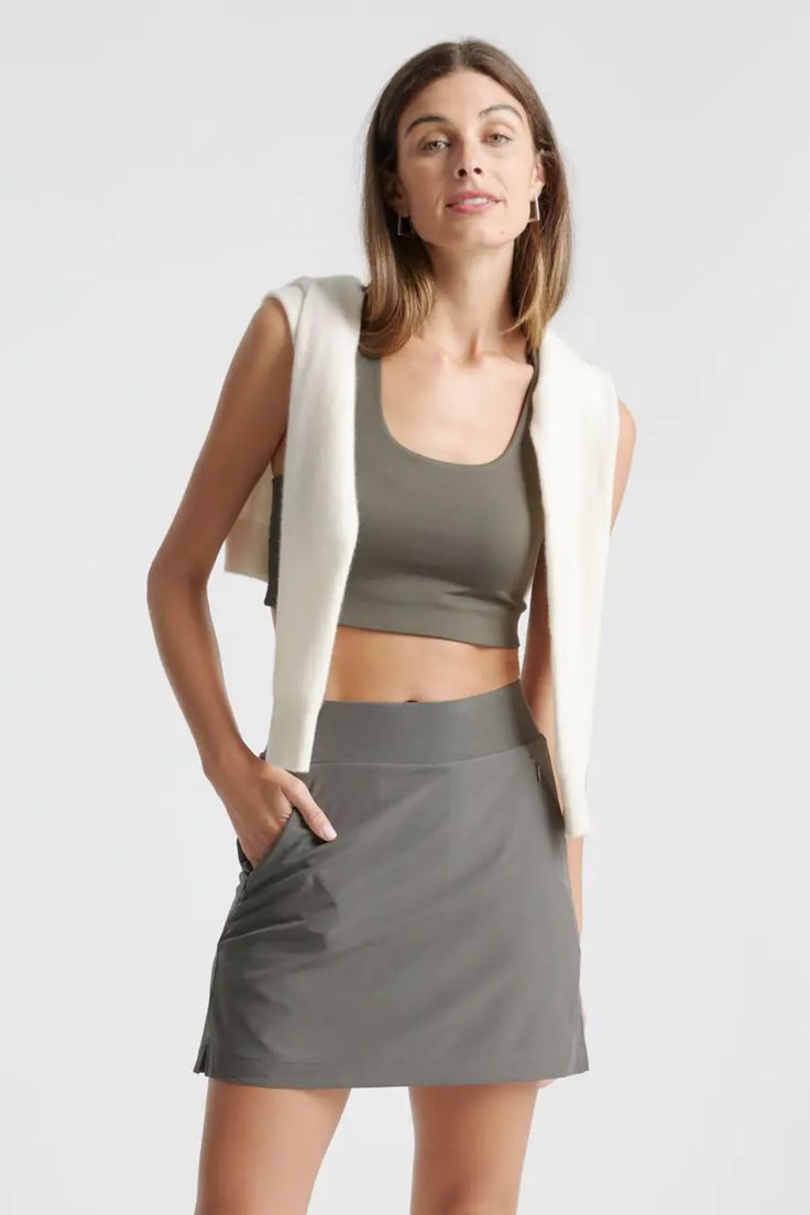 Sustainable activewear that doesn't compromise on quality or price. Our collection features thoughtfully crafted pieces made from recycled materials, offering you both style and peace of mind. Find the perfect activewear ensemble that fits your workout routine and budget. Athleisure Cotton Tennis Skirt For Sports, Sporty Cotton Tennis Skirt For Sports, Versatile Sports Skort, Sports Skort, Commute To Work, Play Tennis, Running Errands, Workout Routine, Active Wear