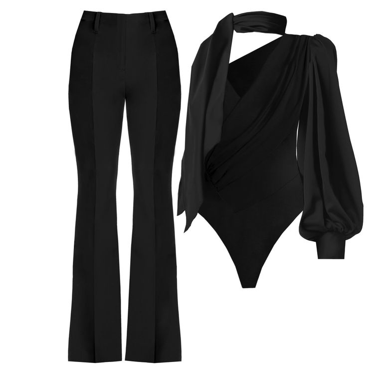 Fitted, high-waisted women's trousers. Tailored cut emphasizing the figure, viscose fabric, flared leg, pressed edge, front fastening, side pockets. The trousers form a set with the Palermo Corset, Sanremo Corset, Sanremo Jacket, Palermo Jacket.  Also looks stunning with Maya Body  Dry Cleaning or delicate water wash Iron at 110 ° C  COMPOSITION: 64% Polyester, 33% Viscose, 3% Elastane LINING: 65% Viscose, 35% Polyester Made in: Poland Water wash at 30 Elegant Black Flares For Night Out, Chic High-waist Flares For Night Out, Chic High Waist Flares For Night Out, Fall Party Wide-leg Flares, Chic Wide Leg Party Flares, Chic Fitted Flares For Night Out, Elegant Flares For Night Out, Fitted High-waisted Flares For Night Out, Elegant Wide-leg Flares For Party