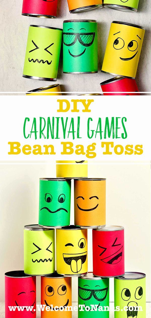 several rolls of toilet paper with faces on them and the words diy carnival games bean bag tosses