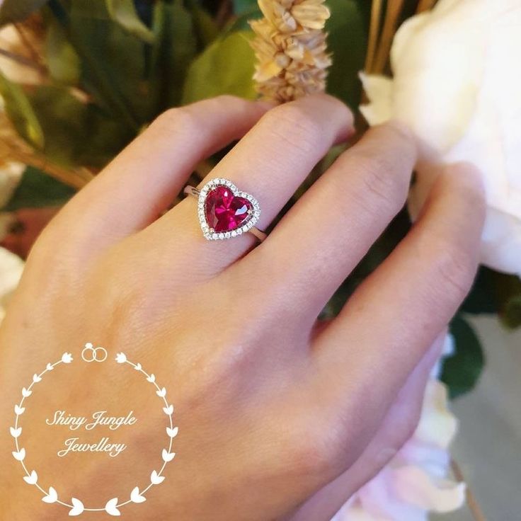 Ruby Promise Ring, July Birthstone Ring, Romantic Rings, Ruby Heart, Jewelry Set Design, Ring Ruby, Cuff Jewelry, Heart Shaped Rings, Ruby Engagement Ring