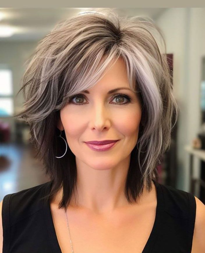 87 Chic Medium-Length Layered Haircuts: Shoulder-Length Styles &Amp; Face-Framing Layers 42 Medium Length Hair Over 50, Spring Haircuts, Highlighted Hair, Hair Over 50, Haircuts For Medium Hair, Hair Color And Cut, Medium Length Hair, Mid Length Hair, Short Hair Haircuts