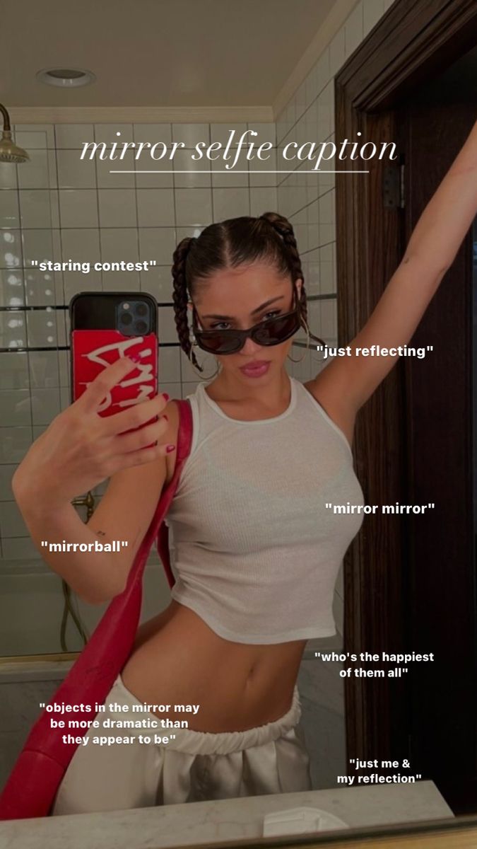 a woman taking a selfie in the mirror with her cell phone and wearing sunglasses