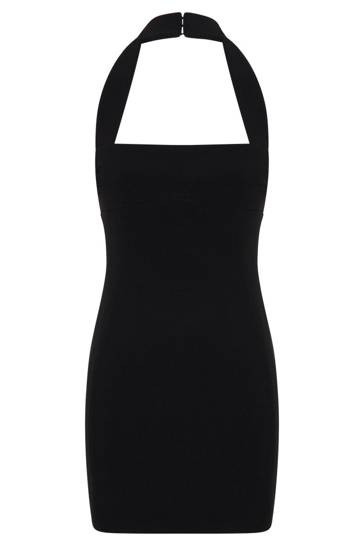 Revitalised classic.The AMELITA Suiting Halter Mini Dress is a stunning blend of sophistication and allure, perfect for any stylish occasion. This bodycon dress features a halter neckline that beautifully frames the shoulders, while the underbust panel seam and contour panel seams create a flattering silhouette. The dress includes a centre-back invisible zip with a hook & eye closure for a seamless fit and a back vent for ease of movement. With its straight shape and mini length, the Amelita Sui Black Tailored Mini Dress, Chic Black Halter Mini Dress, Black Mini Dress Halter, Black Halter Neck Mini Dress Lined, Fitted Halter Neck Mini Dress With Built-in Bra, Halter Mini Dress, Halter Neckline, Mini Black Dress, Latest Fashion Trends