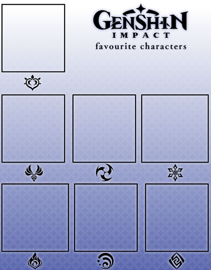 the game screen for genshin impact's avatar character creation guide, which includes four square