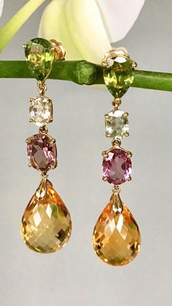 Genuine Natural Gemstone Earring Minimalist Jewelry Solid 14k Yellow Gold Drop Multi Stone Diamond Rainbow Stone Earring Christmas Gift ≫ Features * Material : 14k & 18k Gold With Stamped * Gemstone : Morganite * Multi Stone Earring * Drop Earring * 14K Solid Yellow Gold, ( Available in 14K & 18K Yellow, Rose, and White Gold ) * Option available in 18K Gold * Earring Size : Width 15 X 20 MM * All size available * Ready to Ship in 1-2 Weeks ≫ FAQ below for more detail. ✦ Sizing We can adjust most Luxury Multicolor Gemstones For Jewelry Making, Luxury Elegant Gemstone Earrings, Luxury Gemstone Earrings For Everyday, Luxury Modern Multi-stone Gemstones, Luxury Gold Plated Multi-stone Earrings, Luxury Gold-plated Multi-stone Earrings, Luxury Multi-stone Gold Plated Earrings, Elegant Yellow Gold Pear-shaped Gemstones, Elegant Pear-shaped Yellow Gold Gemstones