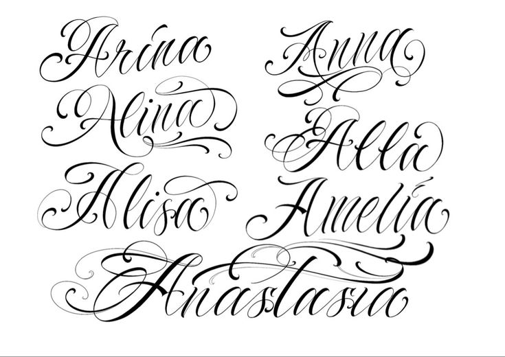 some type of calligraphy that is in different styles and font patterns, including the letters