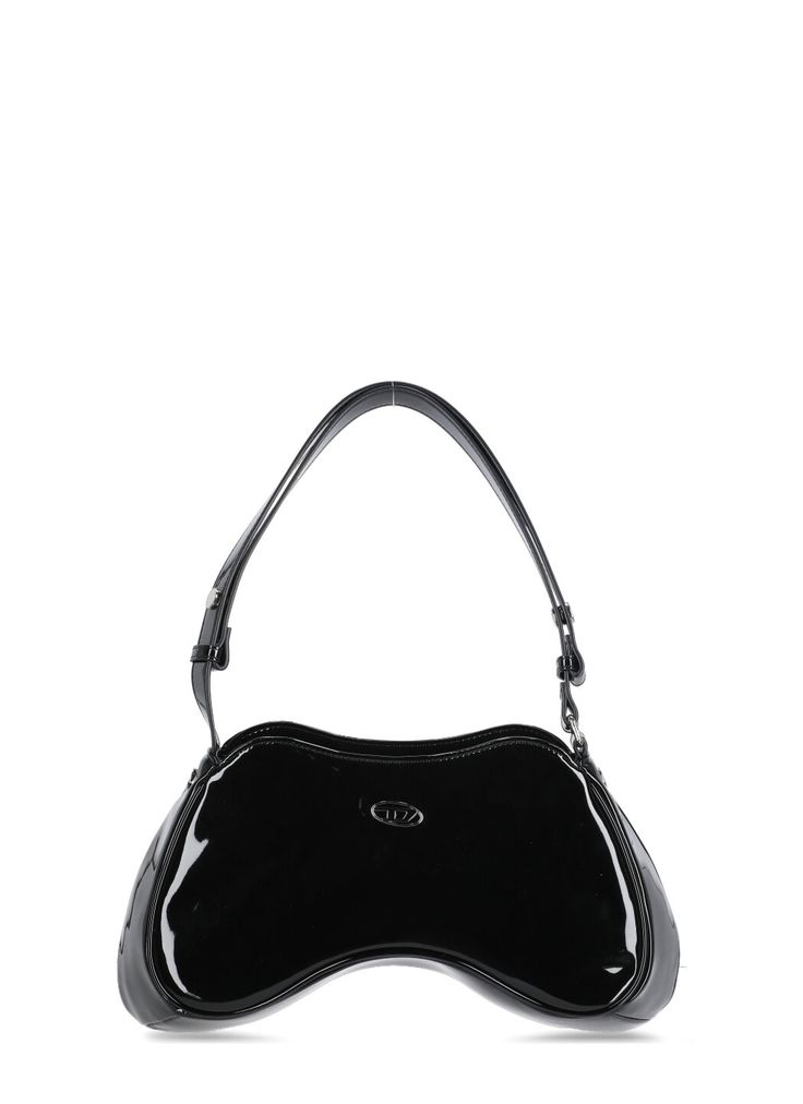 100% Polyurethane Luxury Black Patent Leather Shoulder Bag, Elegant Patent Leather Shoulder Bag For Evening, Luxury Black Patent Leather Bag, Elegant Patent Leather Shoulder Bag For Everyday Use, Elegant Patent Leather Top Handle Bag, Elegant Everyday Patent Leather Shoulder Bag, Chic Formal Patent Leather Shoulder Bag, Elegant Patent Leather Evening Bags, Chic Patent Leather Rectangular Bag