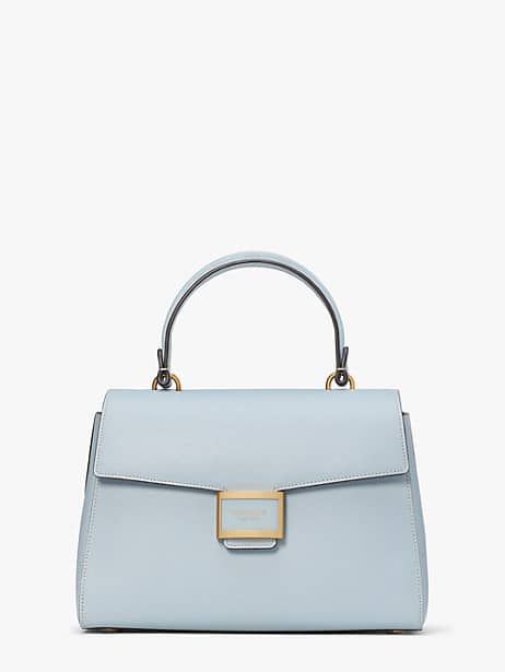 Our Katy bag gets a new look with a polished top-handle design. Done in textured leather it's the go-to bag for days when you want to feel perfectly put together. | Kate Spade Katy Medium Top-Handle Bag, Ocean Beach Elegant Flap Shoulder Bag With Handle Drop, Timeless Top Handle Satchel With Silver-tone Hardware, Elegant Satchel With Handle Drop And Flap, Kate Spade Top Handle Shoulder Bag, Top Handle Bags With Silver-tone Hardware, Classic Crossbody Flap Bag With Handle Drop, Classic Flap Bag With Silver-tone Hardware And Top Handle, Kate Spade Work Bag With Detachable Strap, Kate Spade Work Bags With Detachable Strap