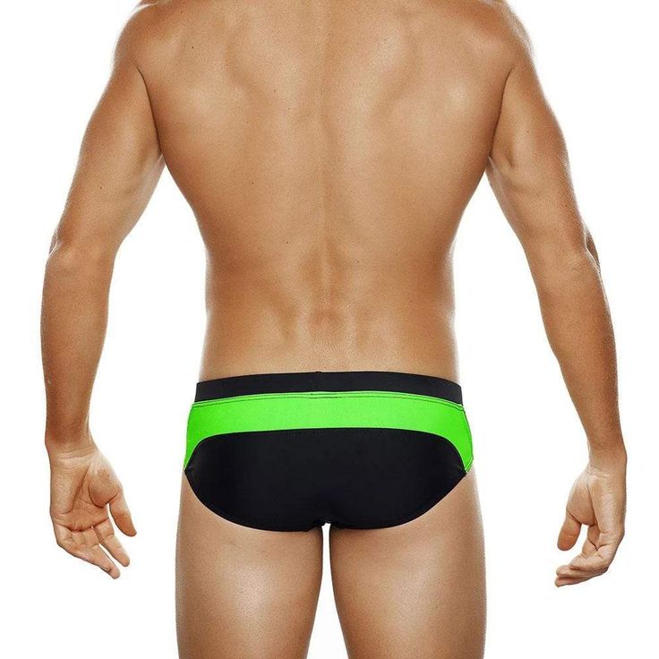 The Black/Green single stripe across the back and along side of the hips give your hips a smaller appearance and great shape. Smoothing Pad included (can easily be removed if not wanted.) M = US Extra Small size of 28-30" waist L = US Small size of 30-32" waist XL = US Medium of 33-36" waist XXL = US Large size of 37-39" waist NOTE: This product does ship from overseas and will take 30 days to deliver depending on package handling volume, so because of that, PURCHASE INCLUDES FREE SHIPPING ON TH Black T-back Swimwear For Swimming, Black Low Back Swimwear With Lined Body, Black Low Back Lined Swimwear, Black Sporty Backless Swimwear, Sporty Black Backless Swimwear, Backless Beachwear Bottoms For Swimming, Striped Stretch Swimwear For Sports, Striped Fitted Swimwear For Sports, Black Swimwear Brief With Lined Body