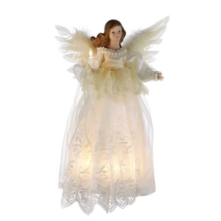 UL2138 Holiday/Christmas/Christmas Ornaments and Tree Toppers Long Ivory Dress, Fused Plastic, Farmhouse Christmas Ornaments, Angel Christmas Tree Topper, Light Angel, Angel Design, Angel Tree Topper, Gold Angel, Angel Tree