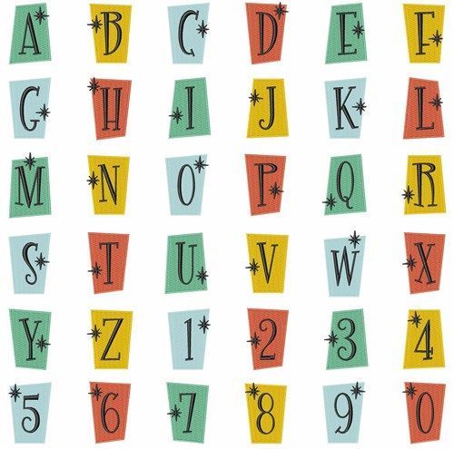 the letters and numbers are made up of different colors