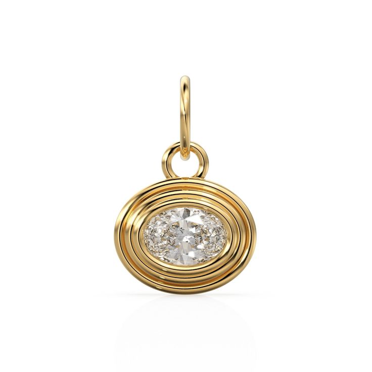 Yellow Solid Gold 18k Natural Oval Diamond Charm Pendant Bezel Connector Jewelry Finding Stamped 14k or 18k gold Available Stone Sizes - 6x4mm Diamond Quality: DEF SI 6.4mm bail with 5.6mm hole Materials: 18k Solid Gold. Please note that Gold orders are made to order in your choice of gold & Beads are drilled to your choice. So please look at handling time carefully before placing orders. To rush order please contact us in advance. Oval Diamond Pendant With Bezel Setting, Yellow Gold Jewelry With Oval Cabochon Bezel Setting, Yellow Gold Necklace With Bezel Setting And Oval Pendant, 14k Gold Bezel Set Oval Pendant Jewelry, Yellow Gold Oval Pendant With Vintage Charm, Bezel Jewelry, Gold Bubbles, 18k Gold Jewelry, Bezel Pendant