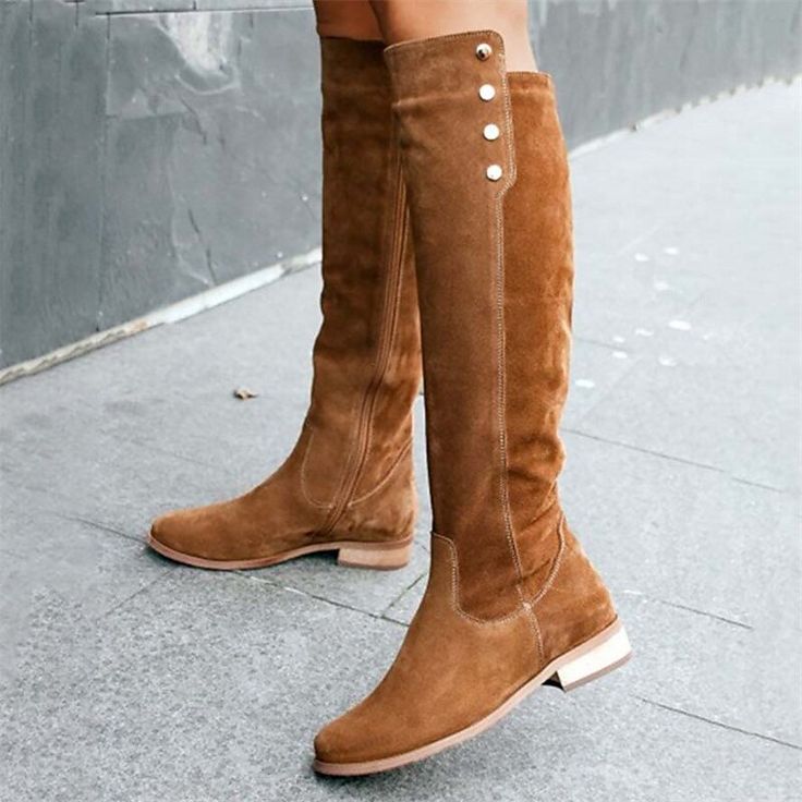 Category:Boots; Upper Materials:Faux Suede; Season:Fall,Winter; Heel Type:Flat Heel; Gender:Women's; Size Suggestion:standard size, select your usual size; Toe Shape:Round Toe; Type:Knee High Boots; Style:Casual,Comfort; Heel Height(inch):<1; Outsole Materials:Rubber; Occasion:Daily; Pattern:Solid Color; Listing Date:09/26/2023; Production mode:Self-produce; 2024 Trends:Suede Shoes,Plus Size; Foot Length:; Foot Width:; Heel Height:Flat Women Long Boots, Knee High Boots Winter, Winter Flats, Womens Suede Boots, Womens High Boots, Wide Heels, Boots Cowboy, Round Toe Shoes, Suede Boots Knee High