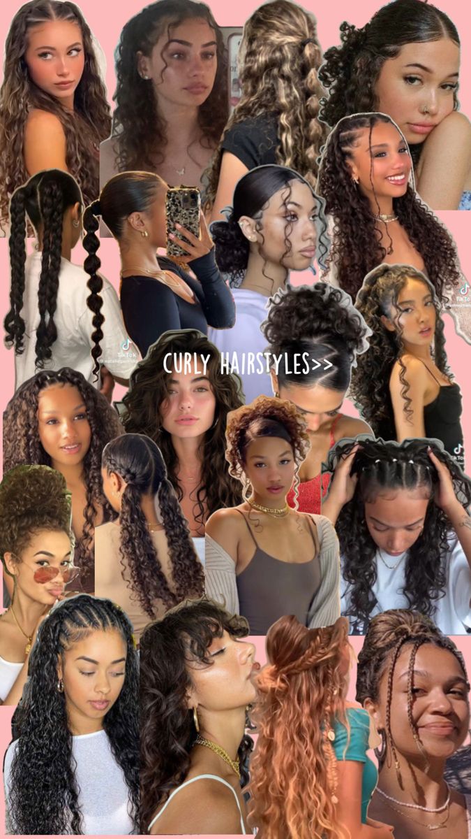 find a hairstyle that fits your hair type💗💗 Quick Curly Hairstyles, Curly Hair Care Routine, Mixed Curly Hair, Curly Hair Videos, Quick Natural Hair Styles, Curly Hair Photos, Cute Curly Hairstyles, Curly Hair Styles Easy, Hairdos For Curly Hair