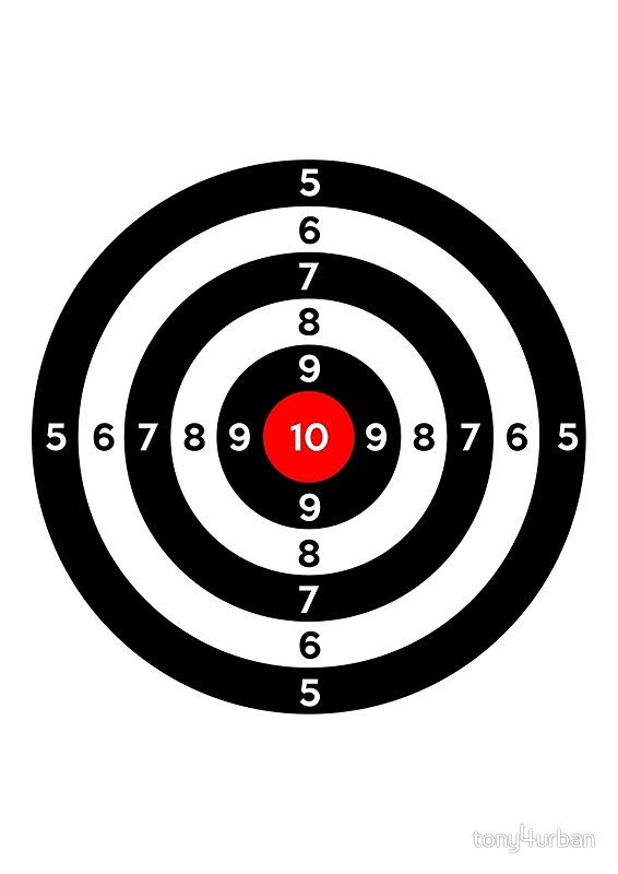 an image of a target with numbers in the middle and one at the center, on a white background