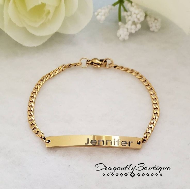 Gold ID Bracelet, Personalized Bracelet, 14k Gold Bracelet, Women's Gold ID Bracelet, Personalized Bracelet, Engravable Bracelet #14kGoldJewelry #NameBracelet #14kWomensBracelet #IdBracelet #GoldBracelets #GoldIdBracelet #14kIdBracelet #14kGoldBracelet #CustomBracelet #BraceletWithName Gold Name Bracelet, Personalized Bracelet, Id Bracelets, Engraved Bracelet, Personalized Bracelets, Name Bracelet, Long Style, Custom Bracelets, Online Jewelry Store