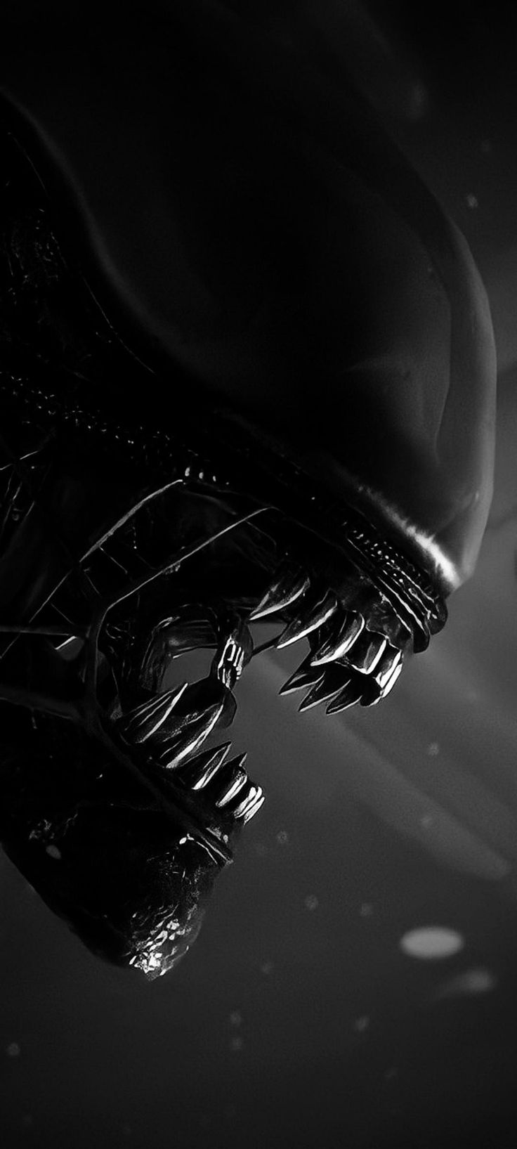 a black and white photo of an alien creature