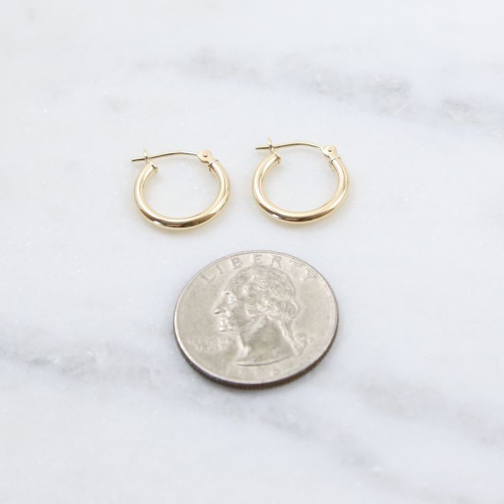 1 Pair Thick Small Latch Click 14K SOLID Gold Endless Hoop Earrings Gold Hoops These are the perfect everyday earrings that won't change color and are great for sensitive ears. ✦ Quantity: 2 pieces (1 pair) ✦ Material: 14k Solid gold ✦ Dimensions: 15mm (2mm thick) ✦ Surface: shiny gold Ships next business day. ✦✦ SAVE 15% over $75+ CODE: SAVE15✦✦ Please let us know if you are interested in a higher quantity than what is currently listed. *International customers will be responsible for Import du Earrings Gold Hoops, Earring Wires, Hoop Earrings Gold, Earring Gold, Everyday Earrings, Wire Earrings, Gold Hoops, Sensitive Ears, Gold Hoop Earrings