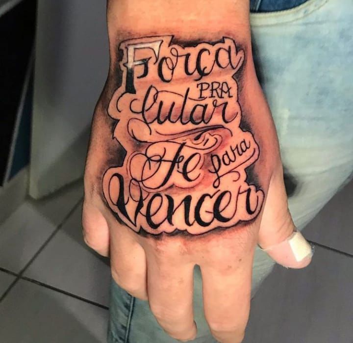 a person with a tattoo on their hand that says, force for the future is never