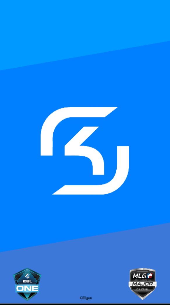 the letter s is shown in white on a blue background