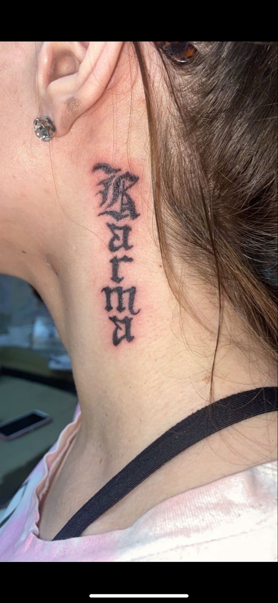 Karma Tattoo, Neck Tattoo, Back Tattoo, Tattoo Quotes, Tattoos