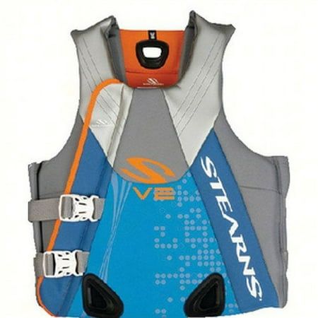 a life jacket with two buckles on the front and one attached to the back