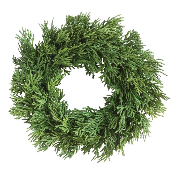 a green wreath on a white background