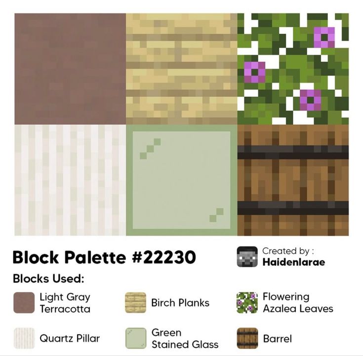 the block palette is designed to look like it's made out of wood and stone