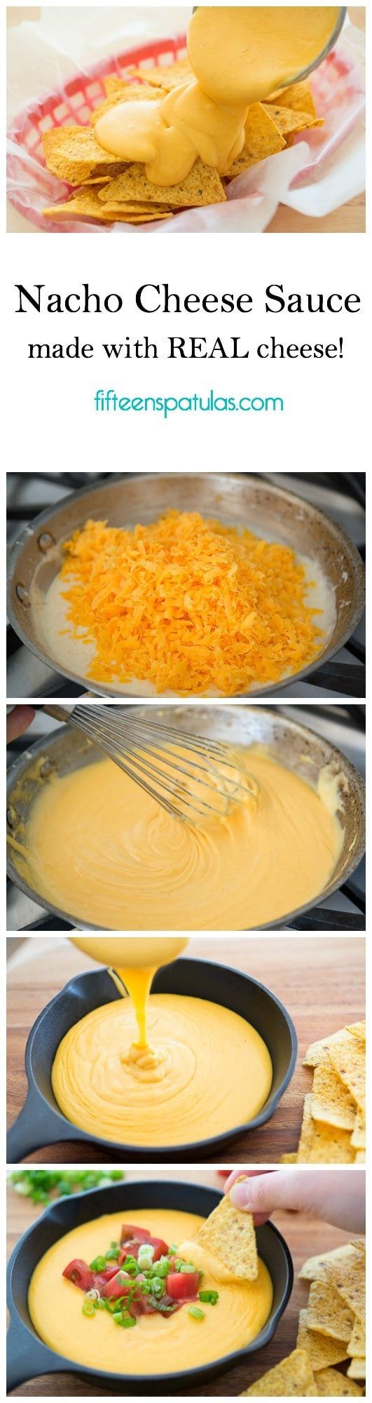 cheese sauce made with nachos and tortilla chips is an easy appetizer