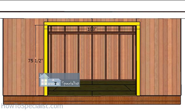 an image of a room with wood paneling and measurements for the walls, floor and ceiling