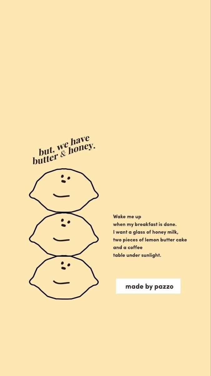 an ad for butter and honey, with three pillows on the bottom of each pillow