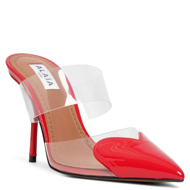 Patent red mules from Alaïa. The Coeur mules feature a flattering heart front cut, mounted on a new shaped slim stiletto heel measuring 90mm. True to sizeNarrow fitLeather soleMade in Italy Red Mules, Shopping Event, Manolo Blahnik, Stiletto Heel, Mule, Stiletto Heels, In Italy, Pumps, Italy