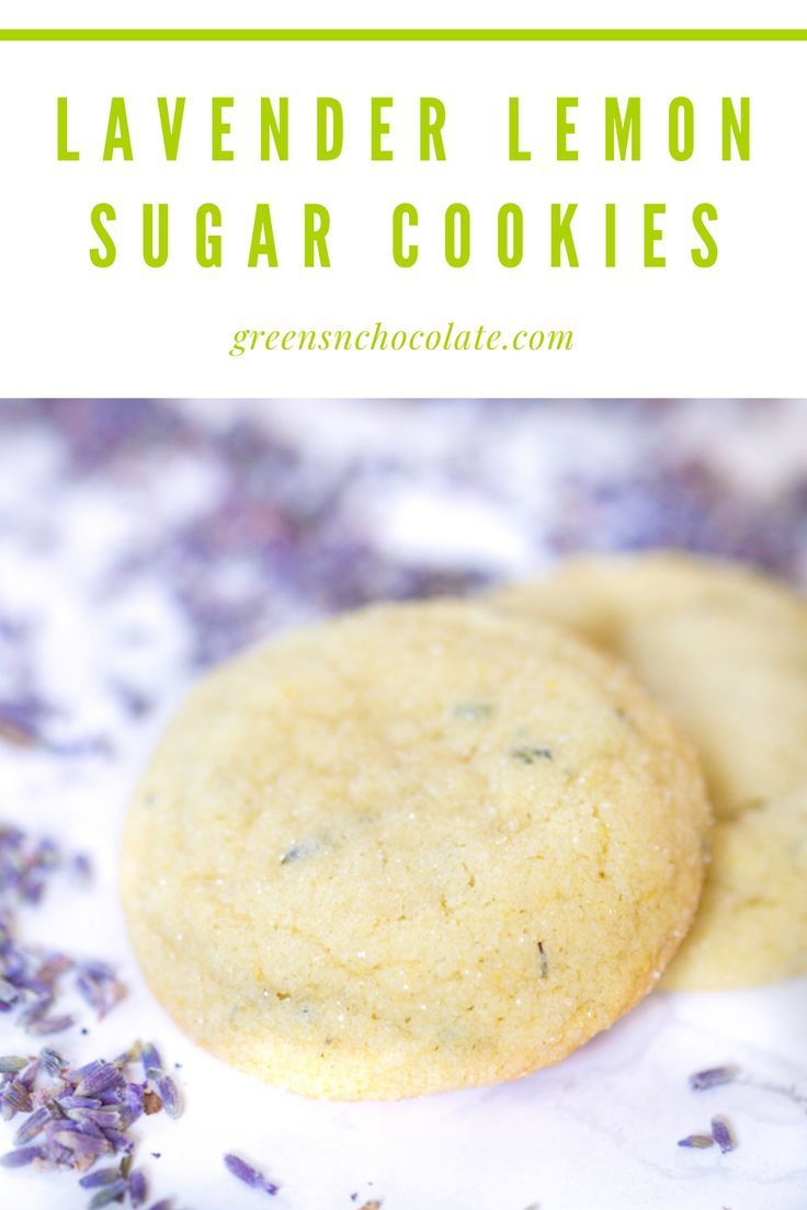 lavender lemon sugar cookies on a plate with the words lavender lemon sugar cookies above it