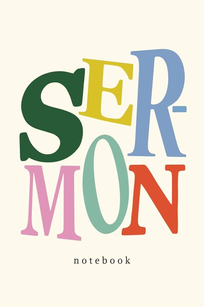 the words ser mon are in multicolored letters