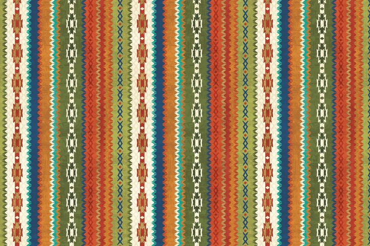 an orange, green and blue striped fabric