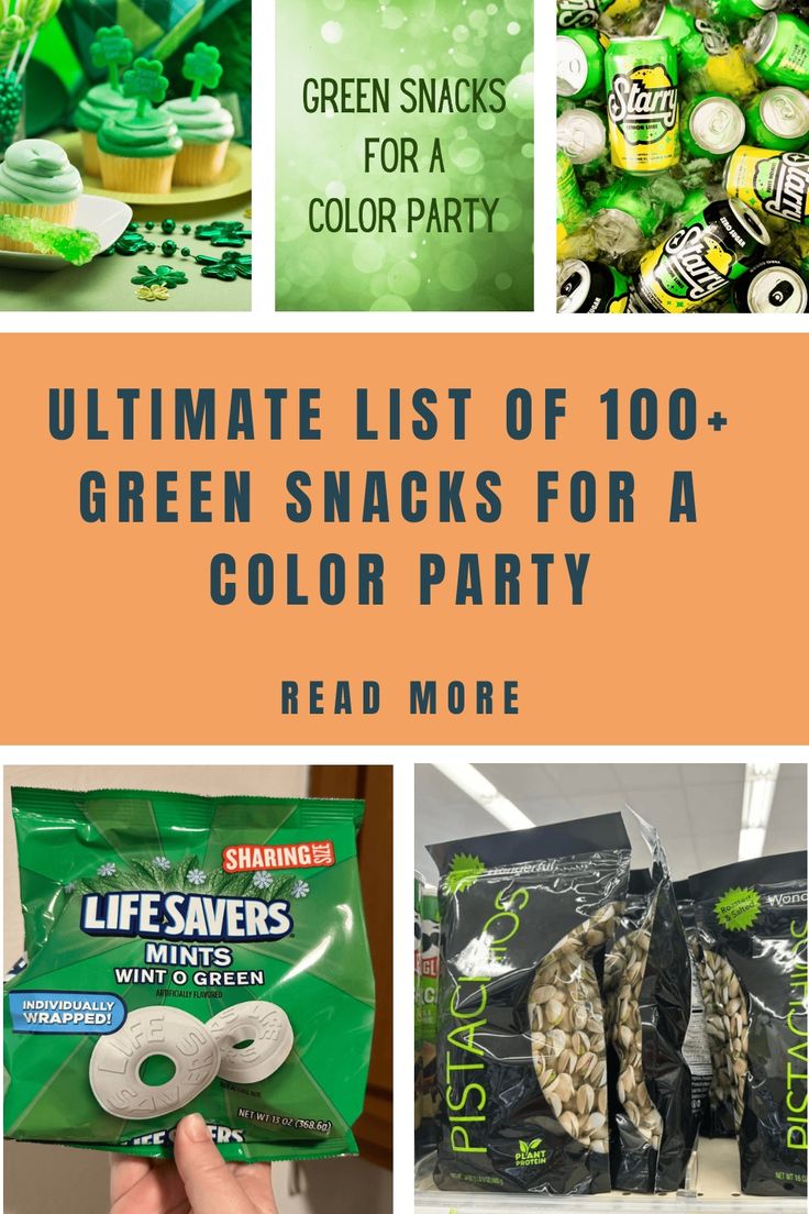 the ultimate list of 100 + green snacks for a color party