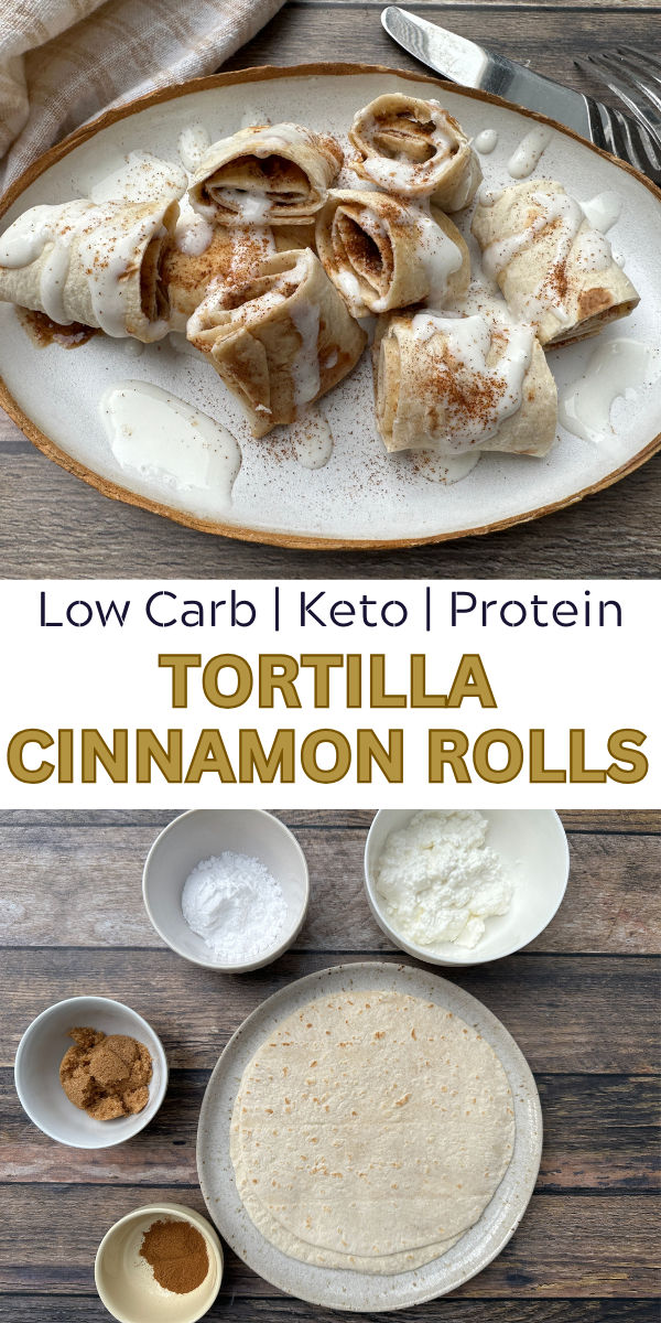 tortilla cinnamon rolls on a white plate