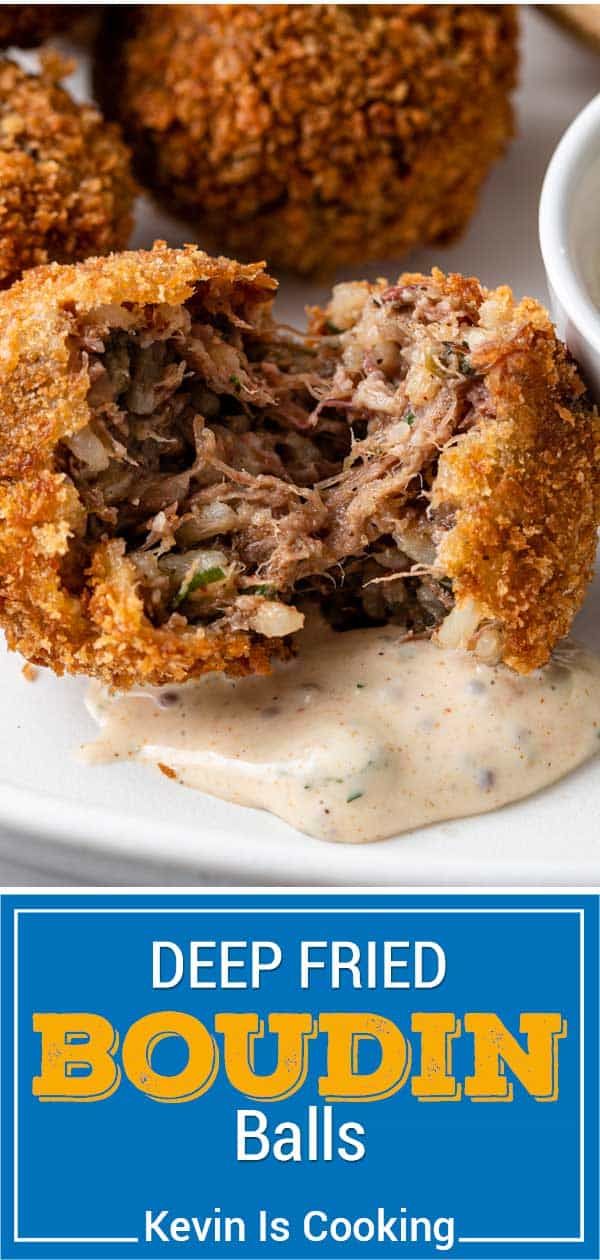 deep fried boudiin balls on a white plate