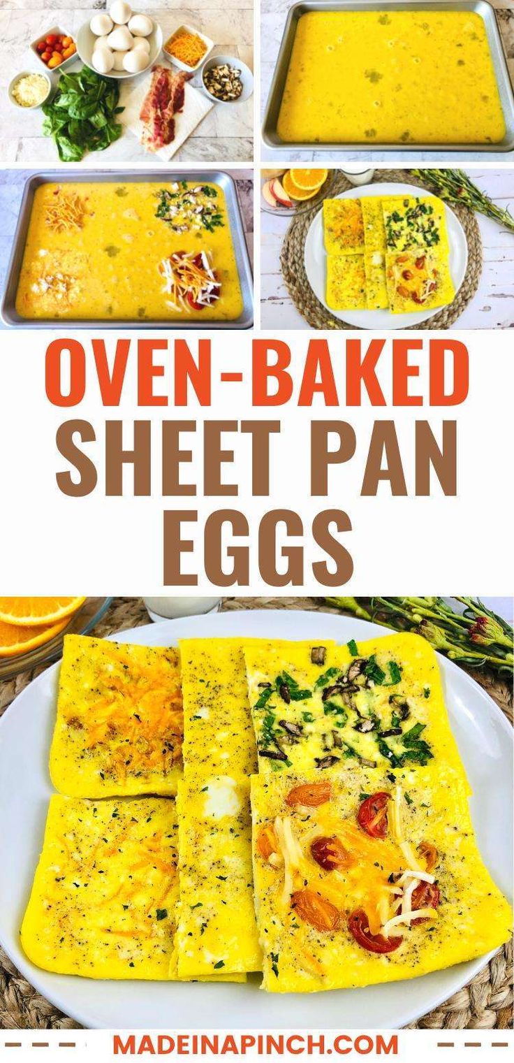 the steps to make oven baked sheet pan eggs