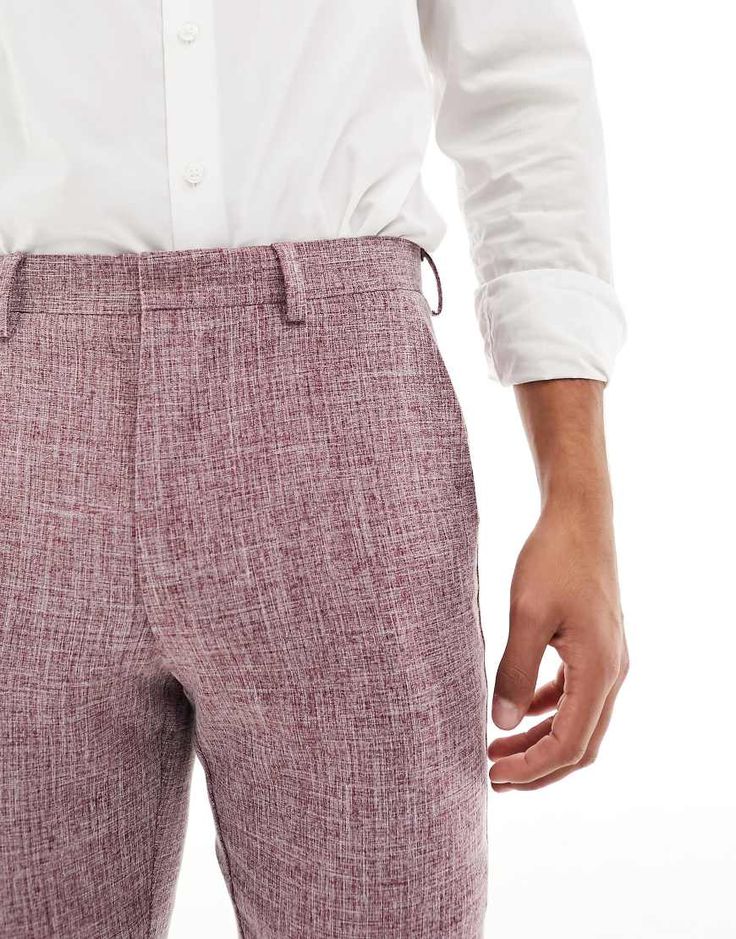 Suit pants by ASOS DESIGN Effort: made Regular rise Belt loops Concealed fly Functional pockets Skinny fit Fitted Burgundy Pants For Work, Red Fitted Dress Pants For Business Casual, Fitted Red Dress Pants For Business Casual, Classic Fitted Burgundy Bottoms, Burgundy Fitted Straight Pants, Fitted Burgundy Bottoms With Pockets, Suit Pants, Design Wedding, Trouser Suits