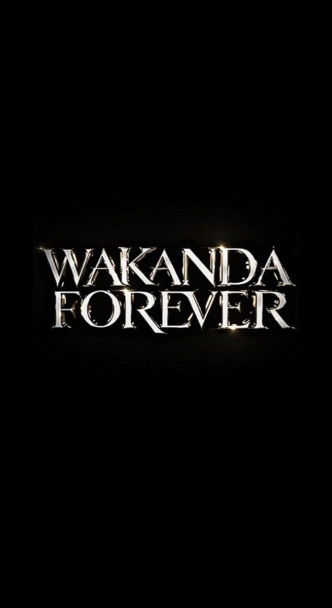 the logo for wakanda forever on a black background with white letters and lights