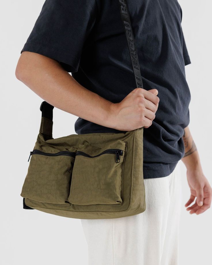 Medium Cargo Crossbody : Seaweed - Baggu Everyday Bags With Functional Pockets, Everyday Travel Backpack With Functional Pockets, Everyday Use Travel Backpack With Functional Pockets, Everyday Use Travel Bag With Functional Pockets, Eco-friendly On-the-go Bags With Pockets, Functional Green Shoulder Bag With Pockets, Versatile Travel Bag With Functional Pockets For Daily Use, Versatile Travel Bag With Functional Pockets, Functional Pouch Travel Bag