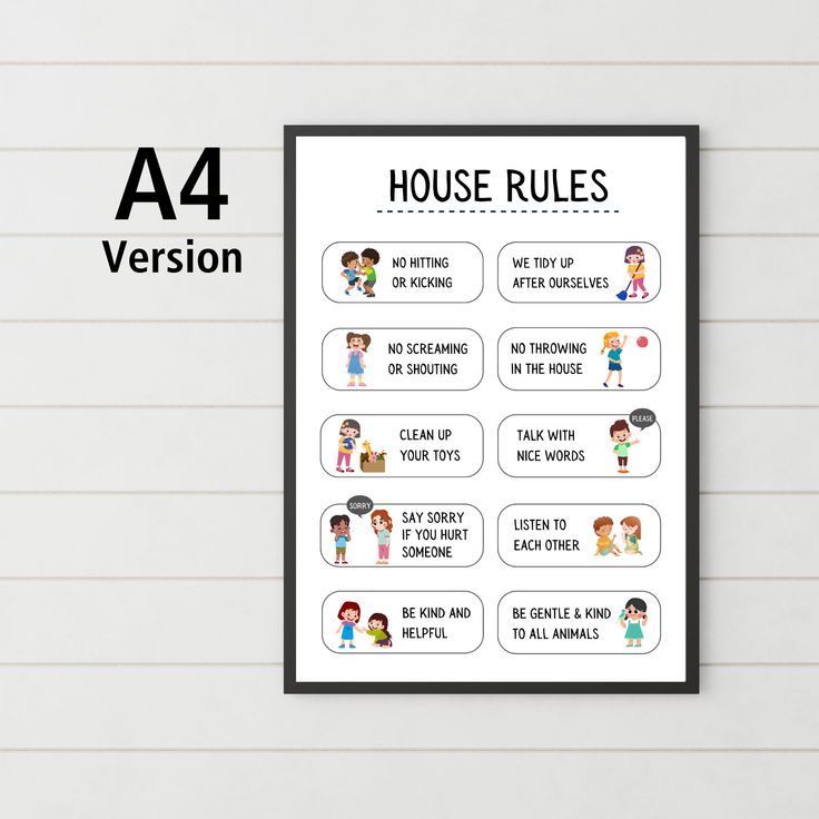 a4 house rules printable poster