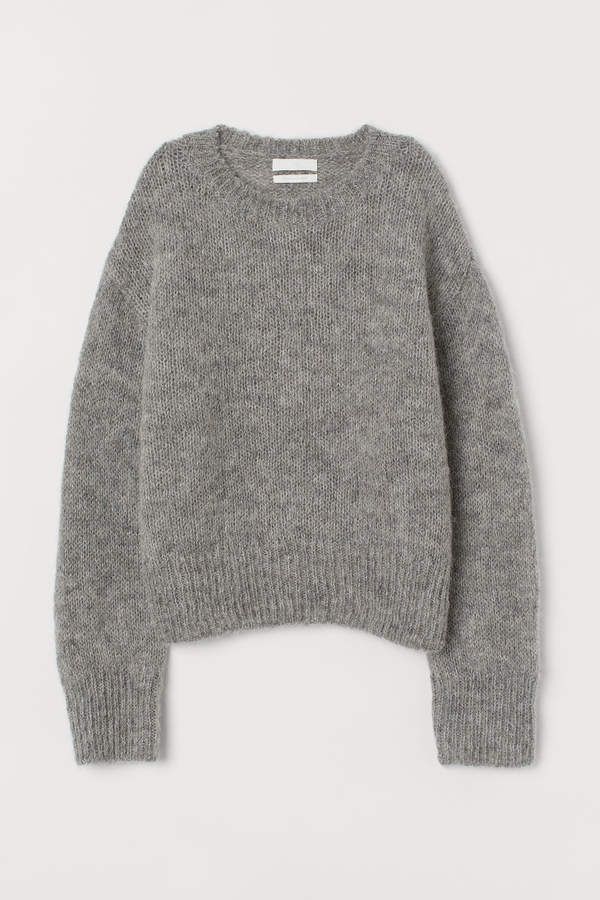 H&M Knit Wool-blend Sweater - Gray 00s Mode, Mode Zara, Pull Gris, Stockholm Fashion, Mode Inspiration, Wool Blend Sweater, Dream Clothes, Mode Style, Grey Sweater